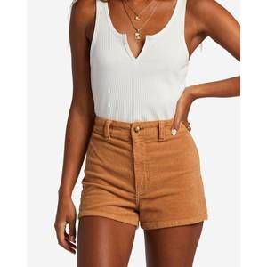 NEW BILLABONG free fall high-waisted corduroy shorts in brown